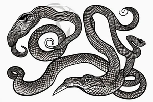 a snake sitting on the month tattoo idea