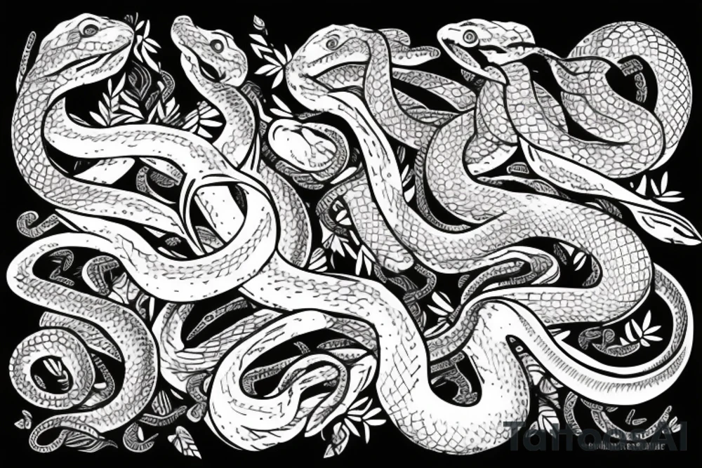a snake sitting on the month tattoo idea