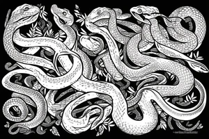 a snake sitting on the month tattoo idea