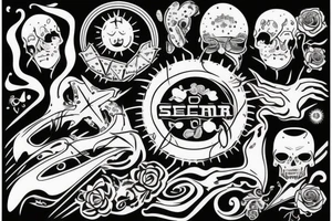 Sistema solar con el nombre de Asier integrado tattoo idea