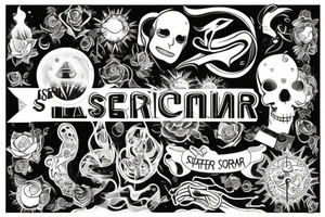 Sistema solar con el nombre de Asier integrado tattoo idea