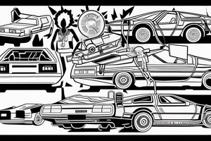 Delorean and  Retrowave tattoo idea