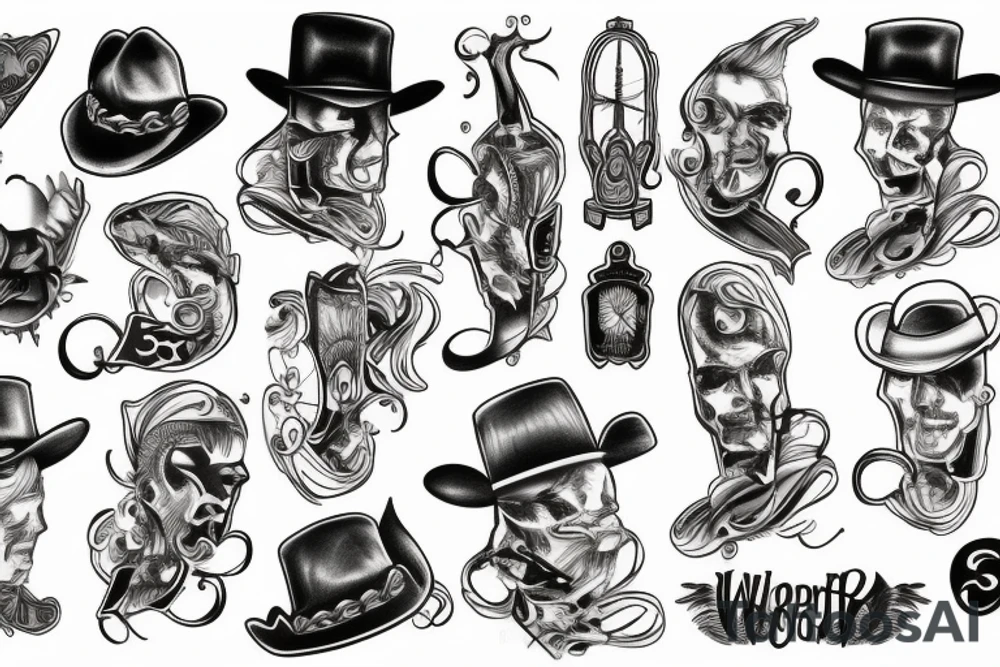 Western six shooter tattoo idea