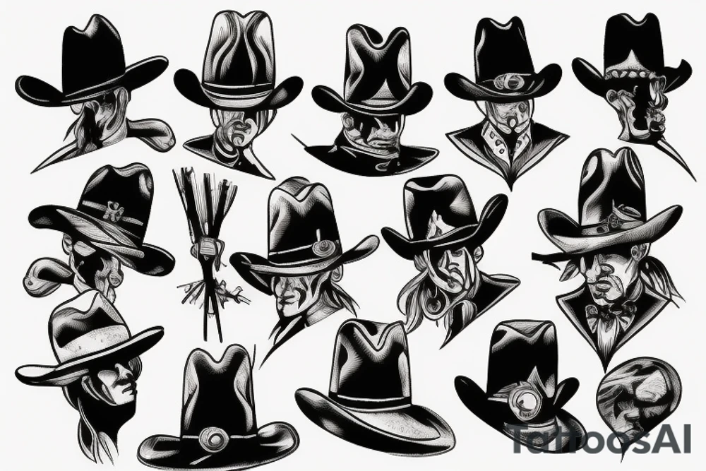Western six shooter tattoo idea