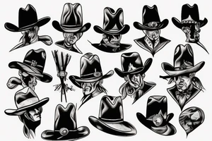 Western six shooter tattoo idea