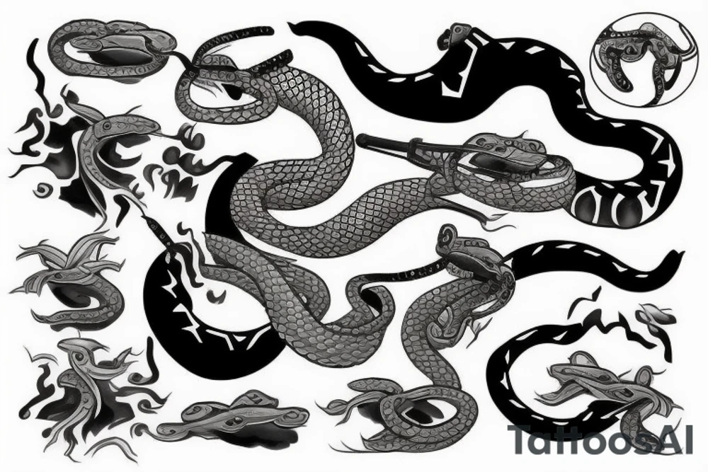 snake gangster yakuza tattoo idea