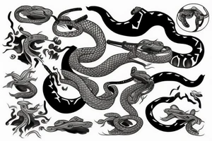 snake gangster yakuza tattoo idea