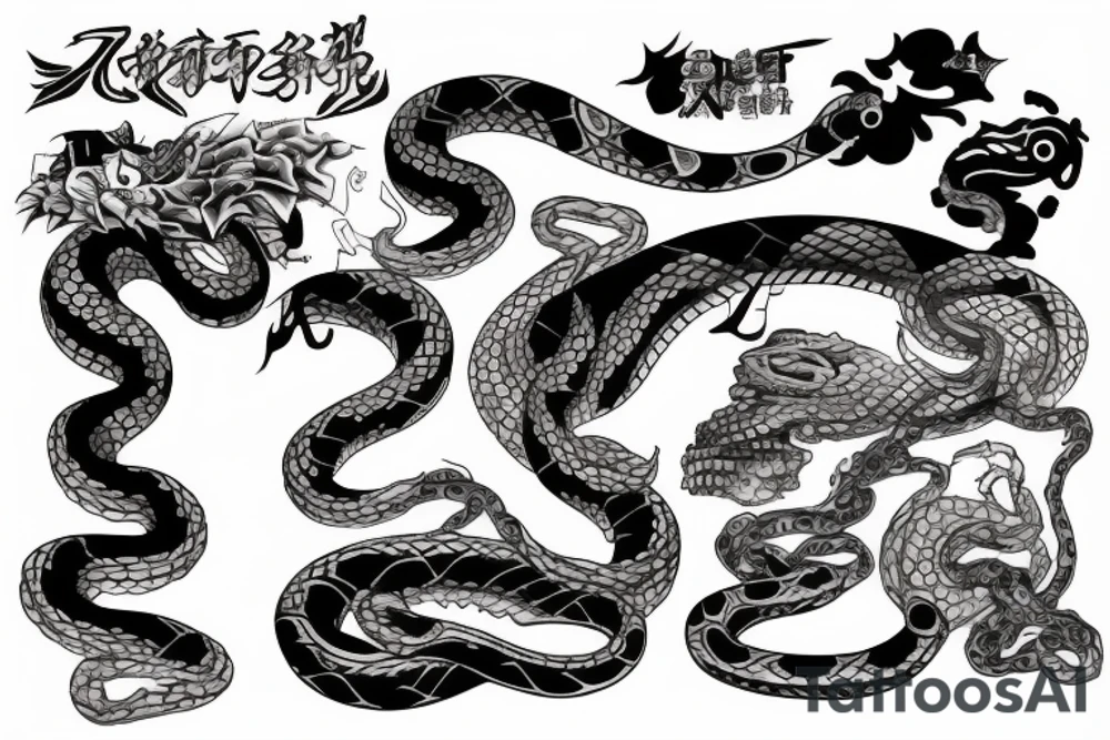 snake gangster yakuza tattoo idea