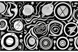 World travel with multiple abstract asymmetrical fine lines defining the circle of the earth tattoo idea