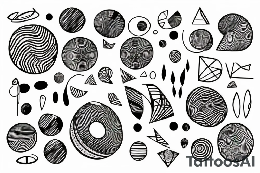 World travel with simple abstract asymmetrical fine lines defining the circle of the earth tattoo idea