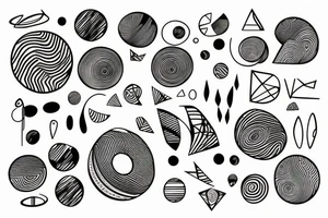 World travel with simple abstract asymmetrical fine lines defining the circle of the earth tattoo idea
