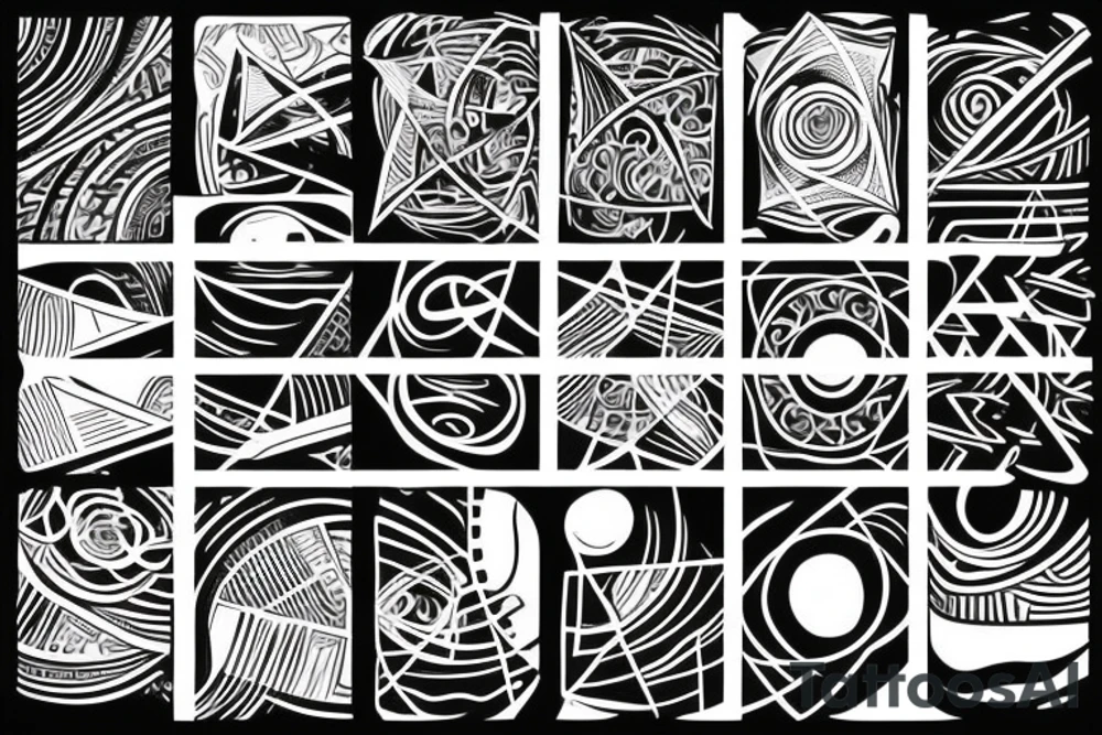 World travel with simple abstract asymmetrical fine lines defining the circle of the earth tattoo idea
