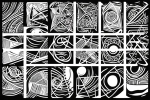 World travel with simple abstract asymmetrical fine lines defining the circle of the earth tattoo idea