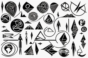 World travel with simple abstract asymmetrical fine lines defining the circle of the earth tattoo idea