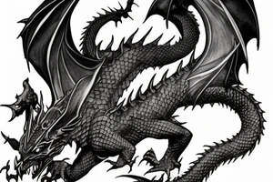 red dragon from dungeons and dragons in dragon nest tattoo idea