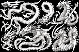 red dragon from dungeons and dragons in dragon nest tattoo idea