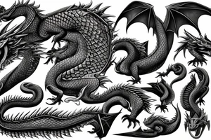 3d puzzles and from beneath dragons tail raising tattoo idea