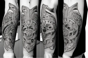 3d puzzles on forearm tattoo idea