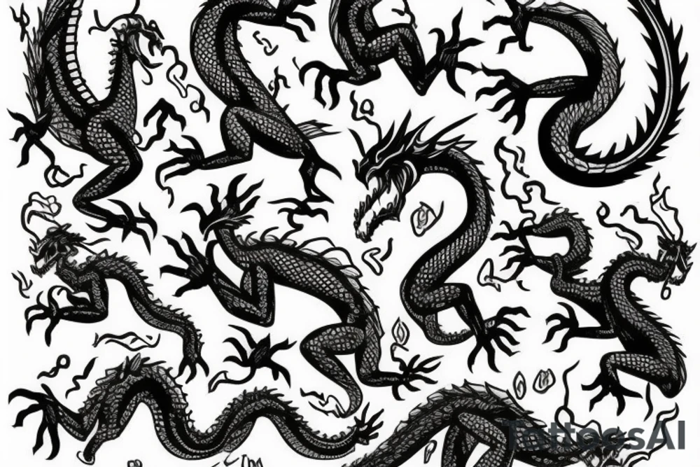 Letter fb with a dragon tattoo idea