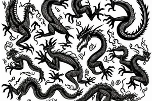 Letter fb with a dragon tattoo idea