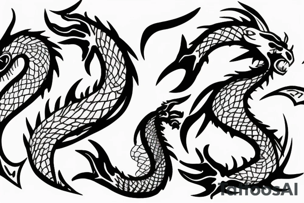 Letter fb with a dragon tattoo idea