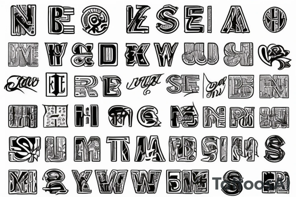 Use letters FB tattoo idea