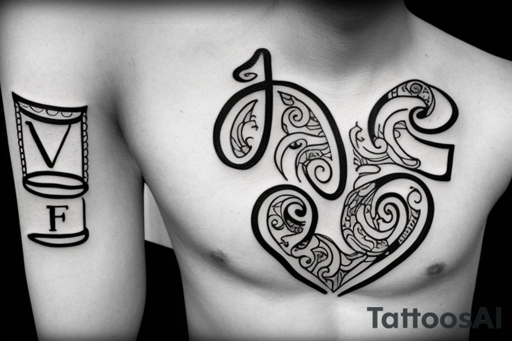 Use letters FB tattoo idea