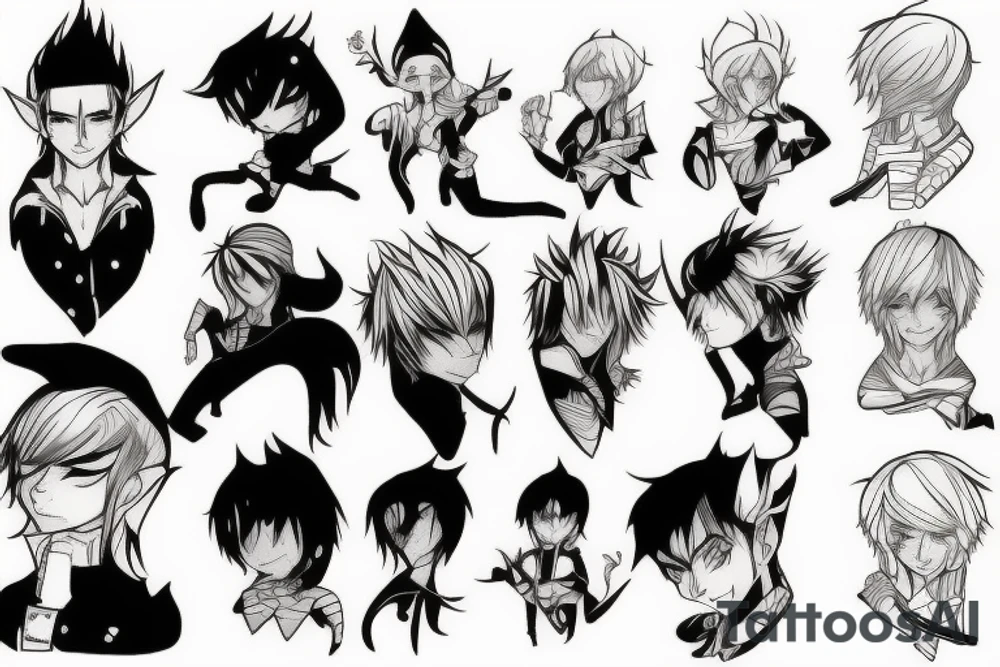 elf male anime tattoo idea