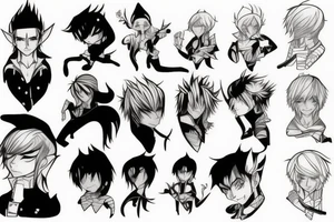 elf male anime tattoo idea