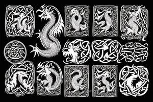 Celtic arm and chest tattoo with a welsh dragon tattoo idea