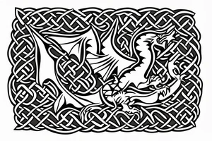 Celtic sleeve with a welsh dragon tattoo idea