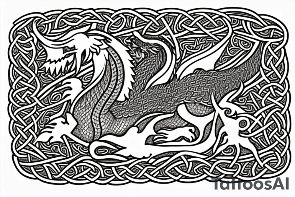 Celtic sleeve with a welsh dragon tattoo idea