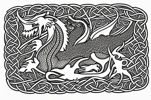 Celtic sleeve with a welsh dragon tattoo idea