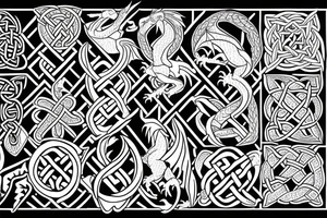 Celtic knots with a welsh dragon tattoo idea