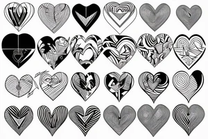 sharp lines, heart tattoo idea