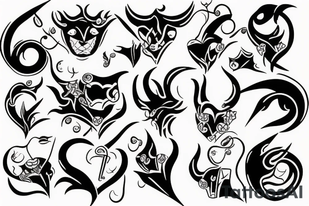 devilish heart tattoo idea