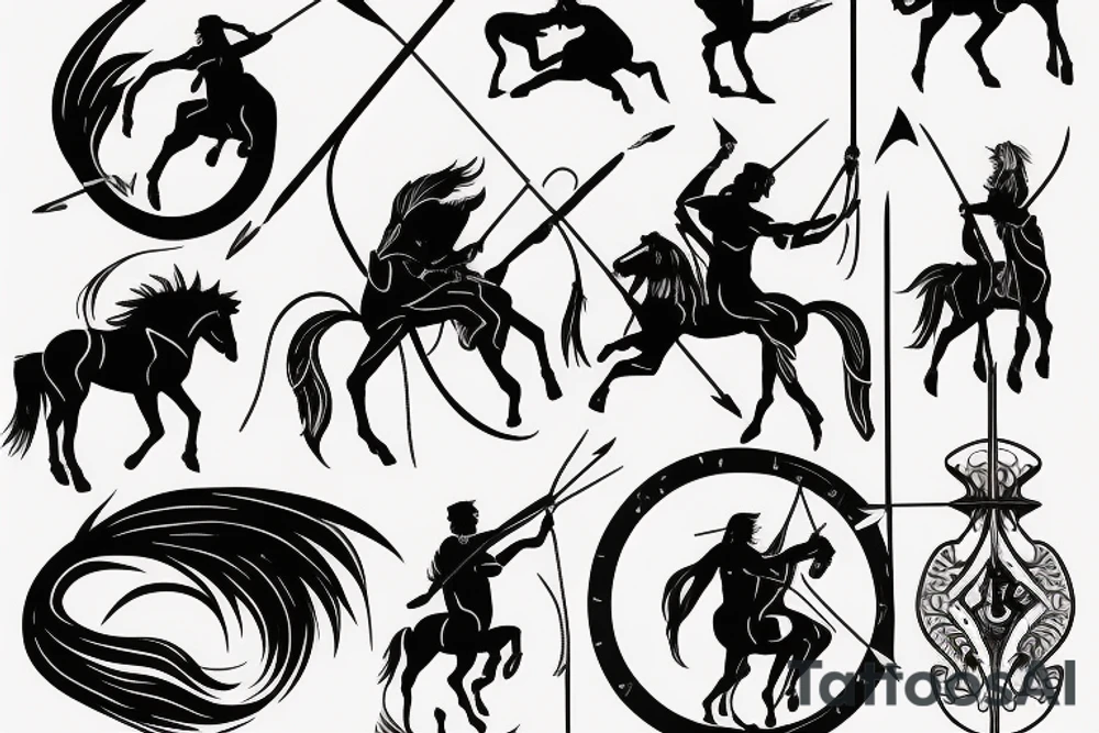 Centaur shooting arrow tattoo idea