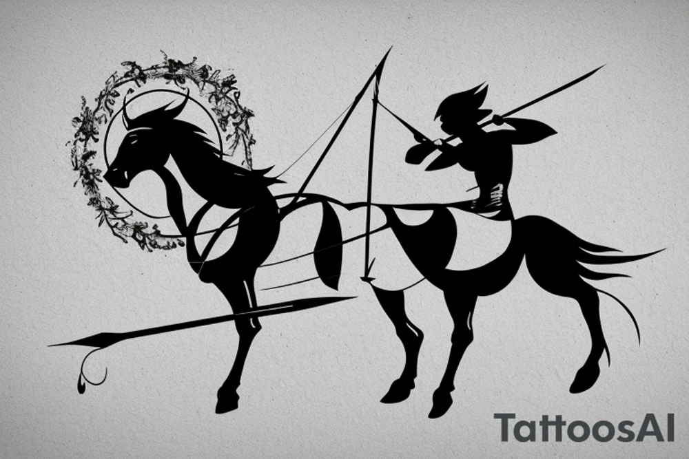 Centaur shooting arrow tattoo idea