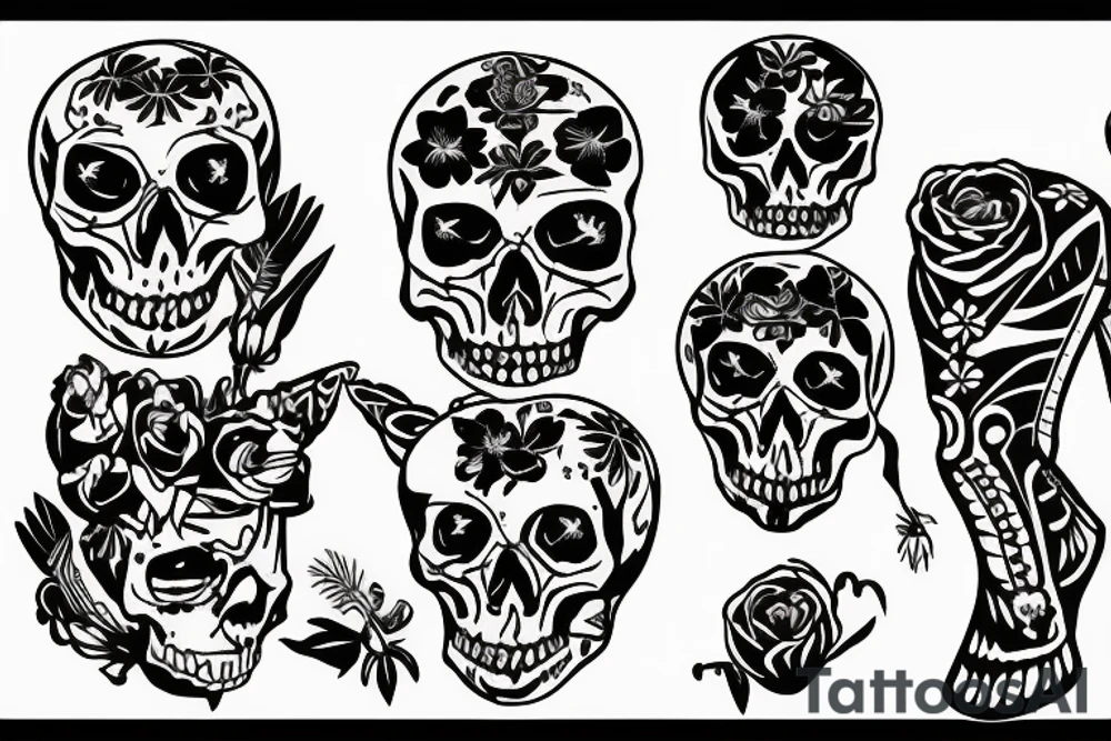 northwest skeleton hawaii tattoo idea