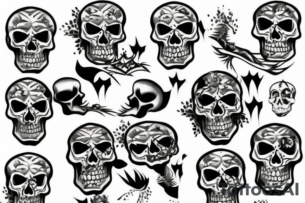 skeleton hawaii tattoo idea