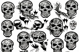skeleton hawaii tattoo idea