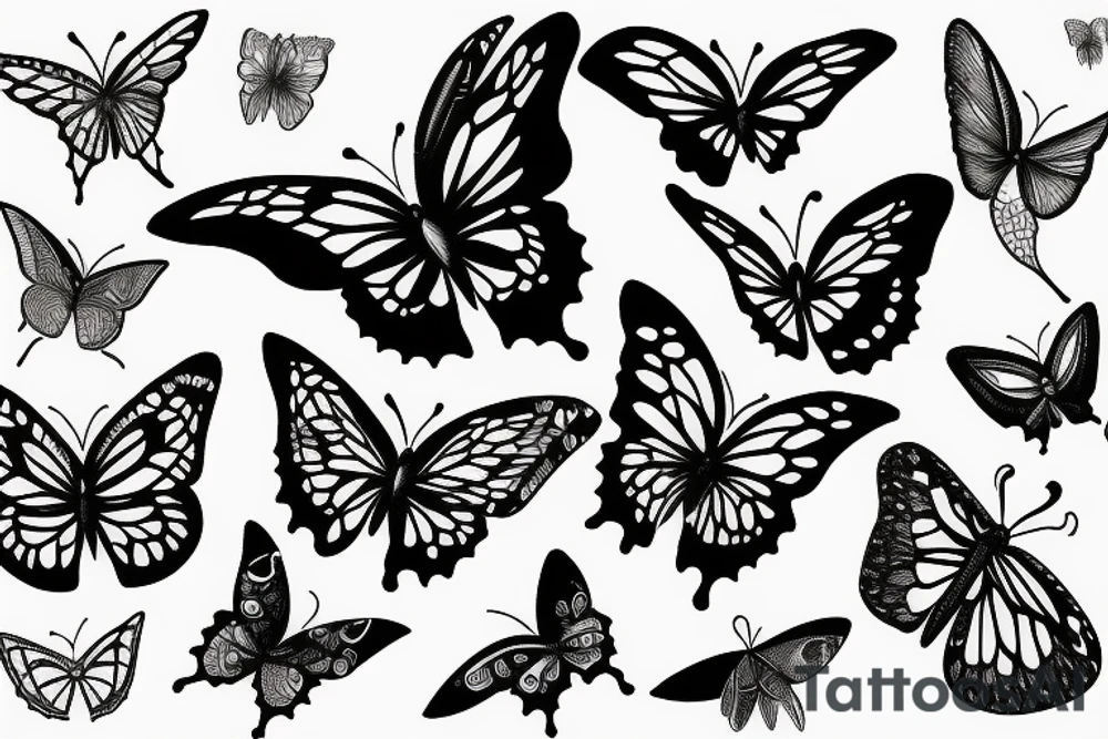 Evil detailed butterfly tattoo idea