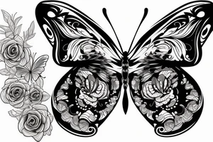 Evil detailed butterfly tattoo idea