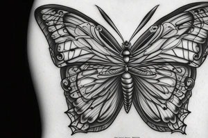 Evil detailed butterfly tattoo idea