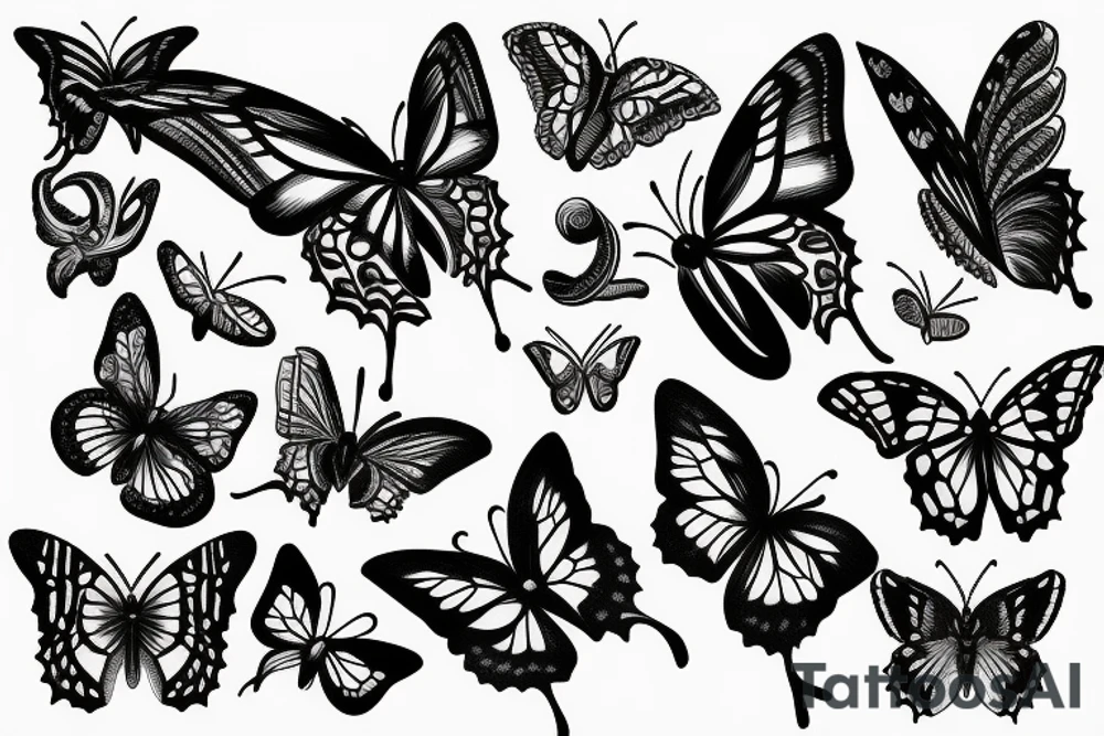 Evil detailed butterfly tattoo idea