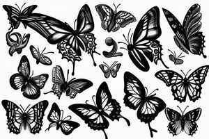 Evil detailed butterfly tattoo idea