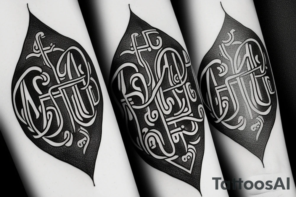 Initial A & T with cool design to match tattoo idea