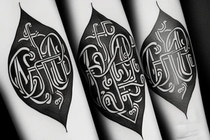 Initial A & T with cool design to match tattoo idea