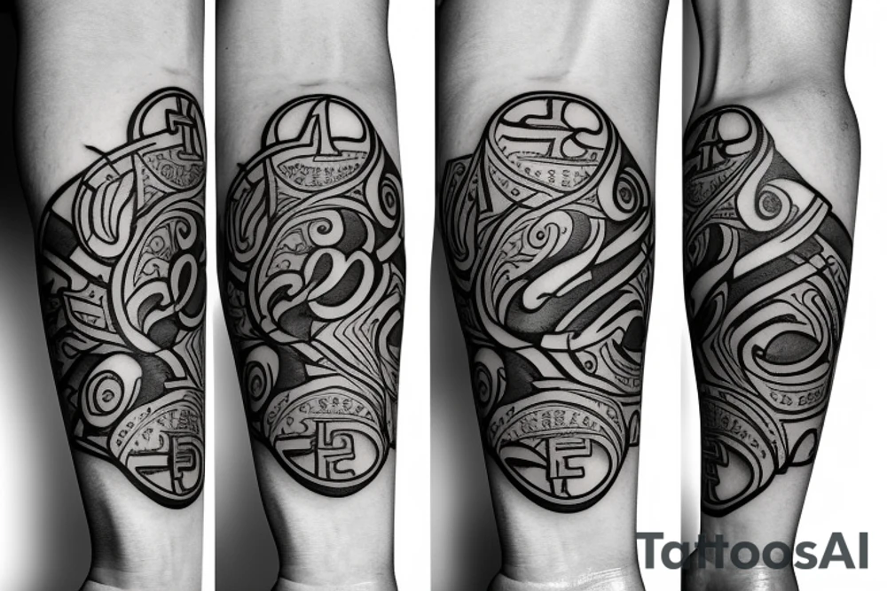 Initial A & T with cool design to match tattoo idea