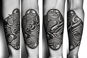 Initial A & T with cool design to match tattoo idea